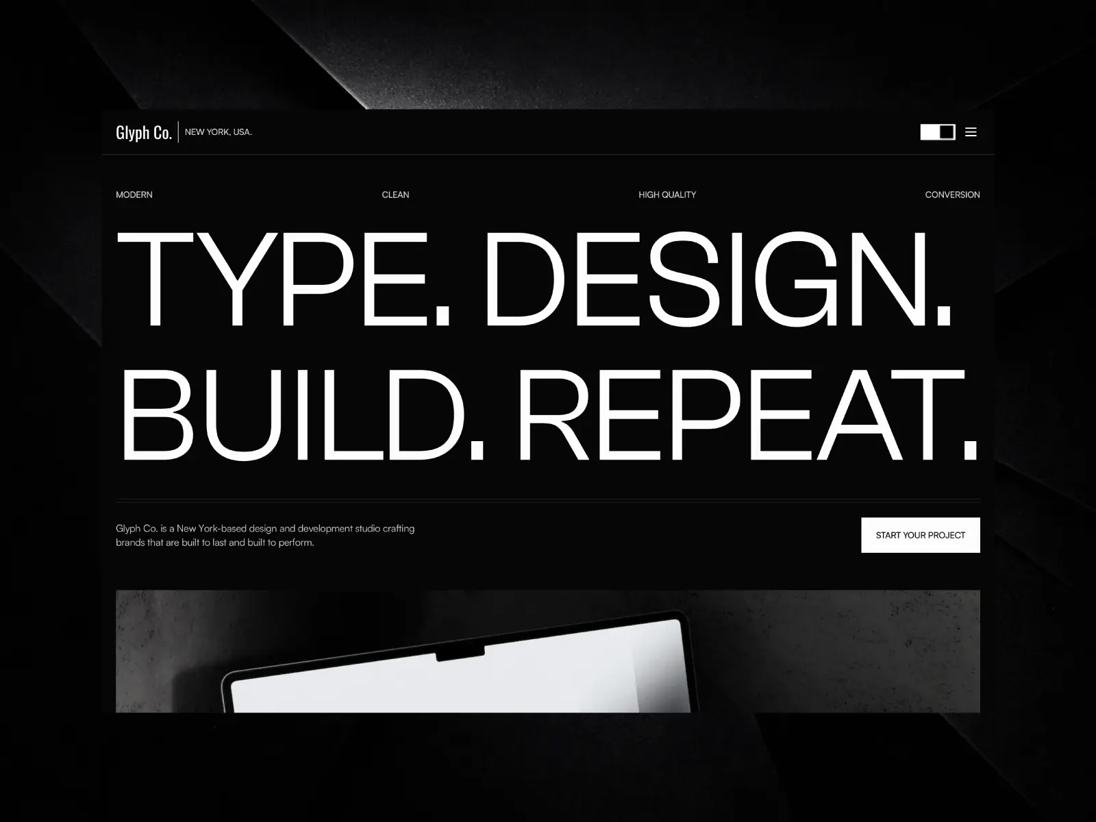 Glyph Co. — Studio & Agency Portfolio Template
