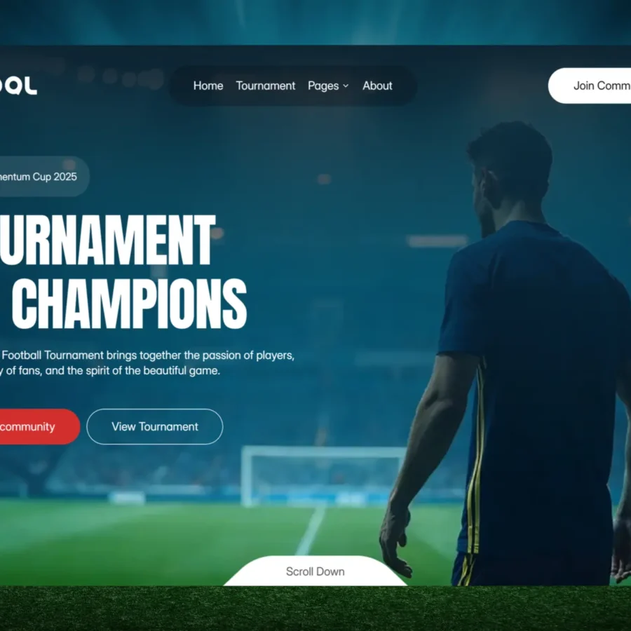Goal — Sports Live Streaming Template — Waida Studio Framer Template