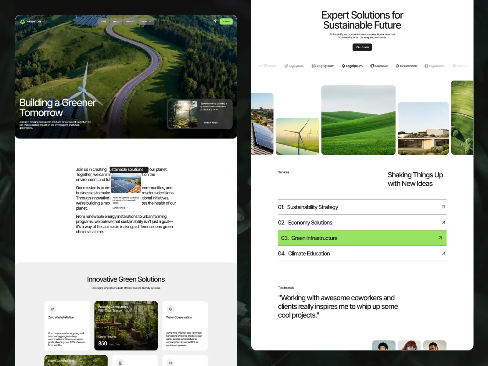 Greencore — Sustainability & Agriculture — Waida Studio Framer Template