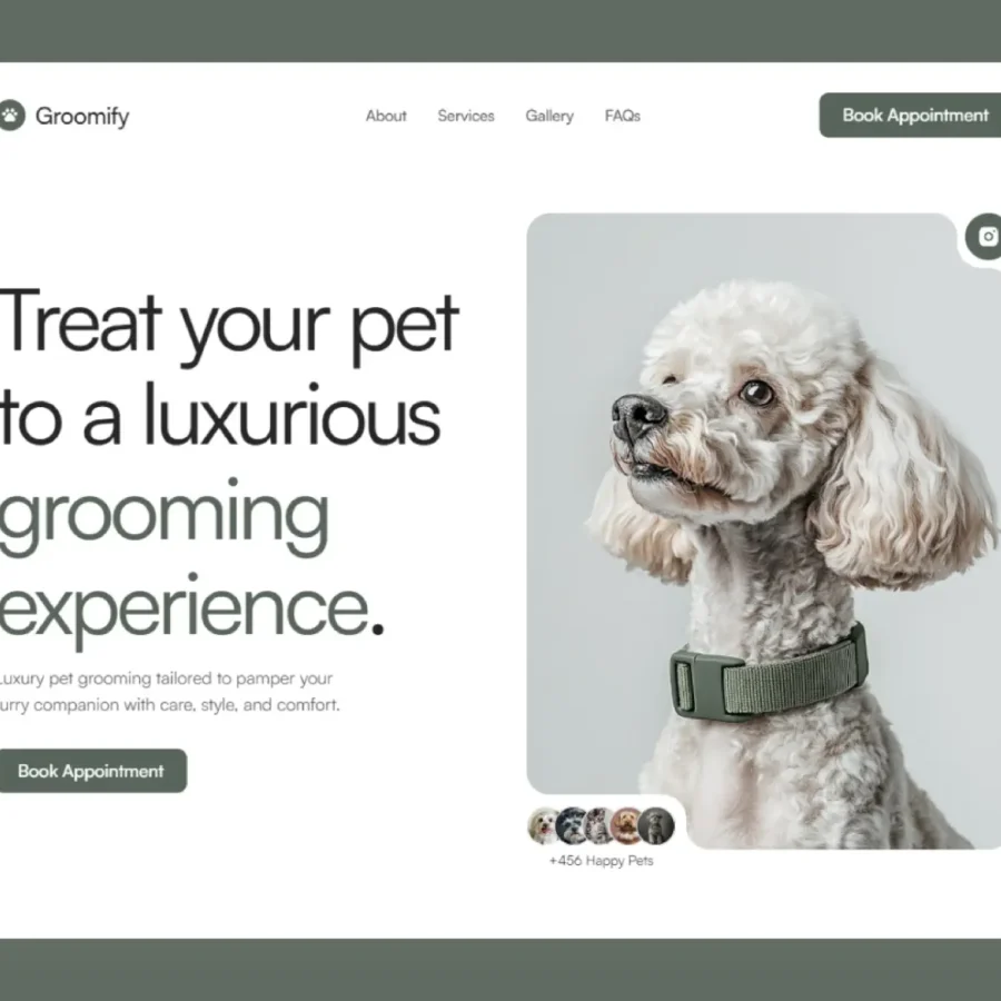 Groomify — Pet Grooming Template — Justyna Dabrowska Framer Template