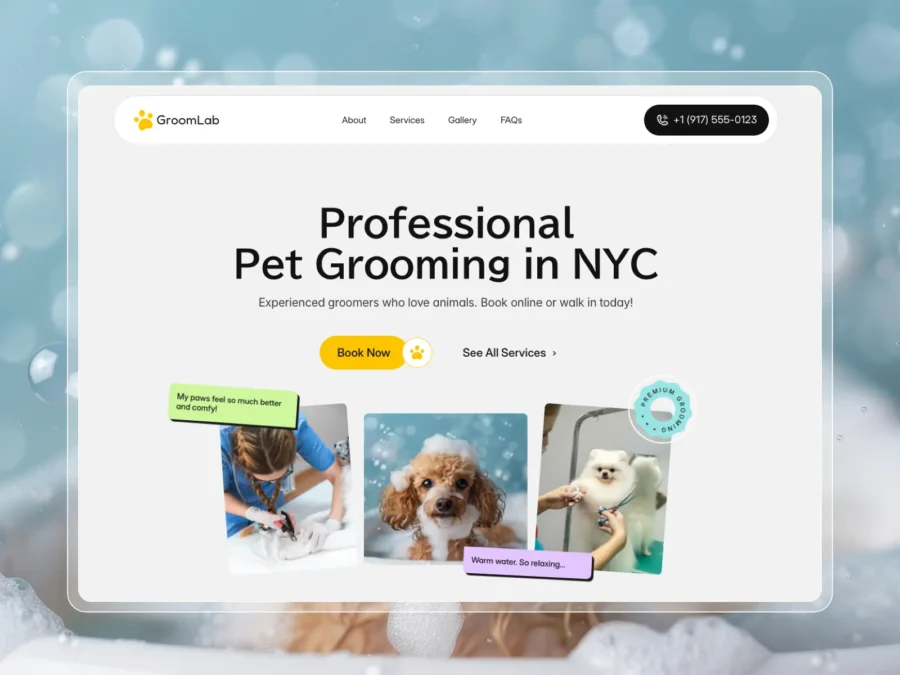GroomLab — Pet Grooming Template — Sona Charyyeva Framer Template