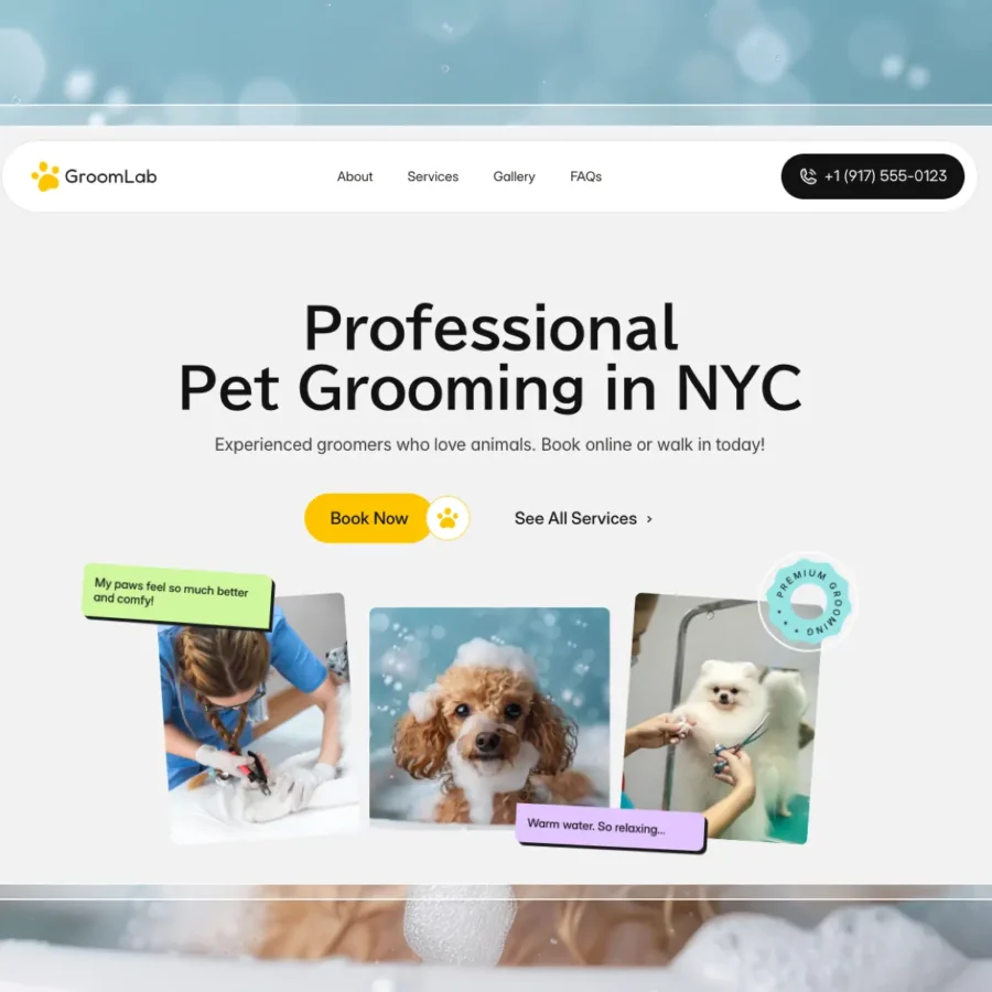 GroomLab — Pet Grooming Template — Sona Charyyeva Framer Template