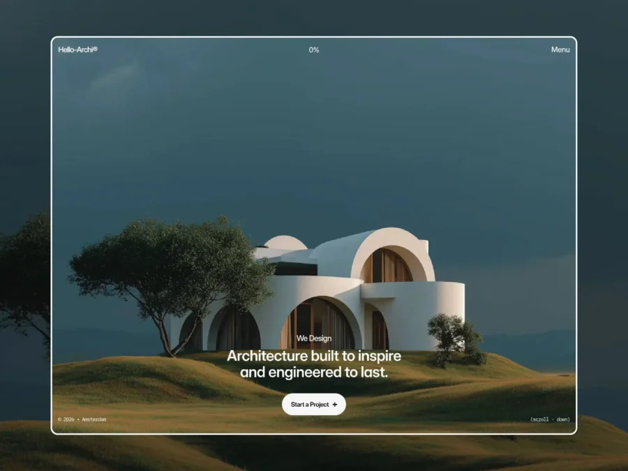 Hello-Archi® — Premium Architecture Template — Charles Owoeye Framer Template