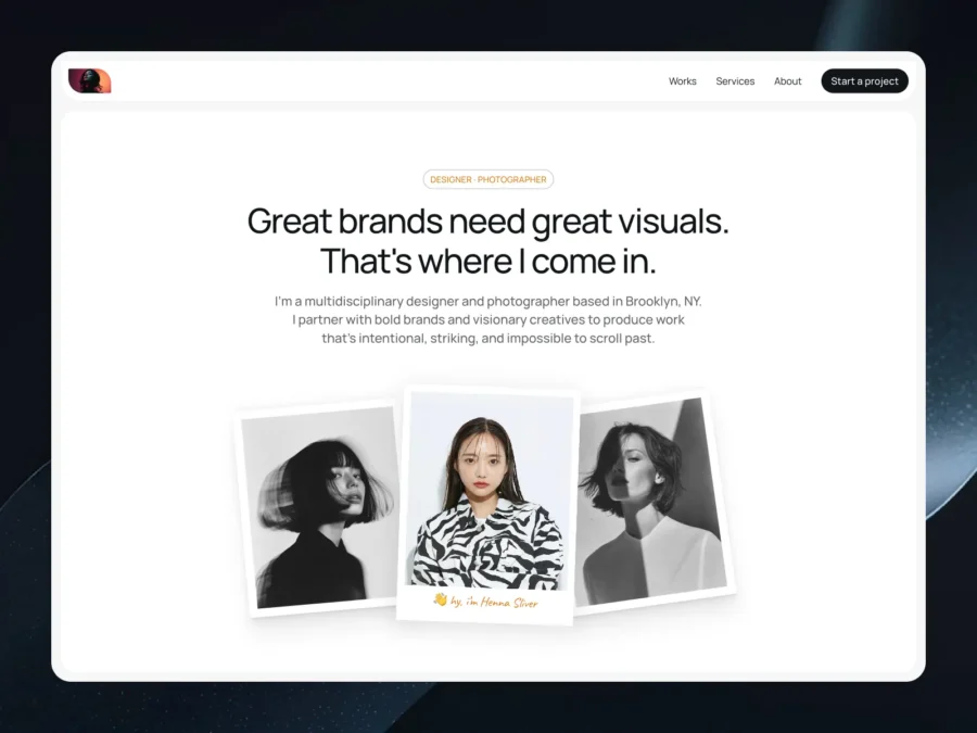 Henna — Designer & Photographer Portfolio — Sanndy Framer Template