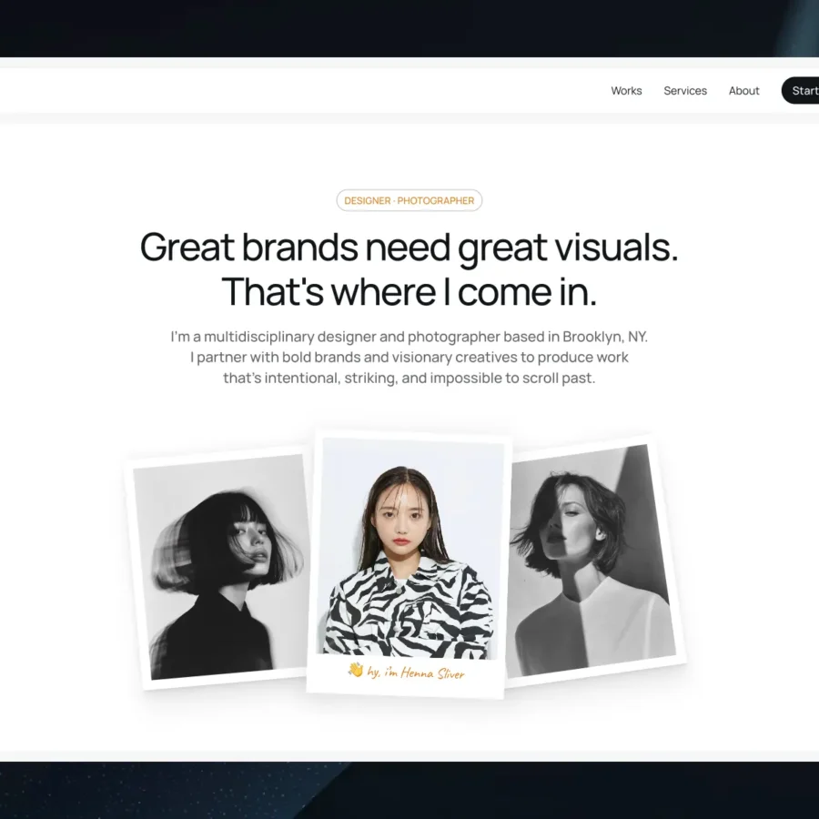 Henna — Designer & Photographer Portfolio — Sanndy Framer Template