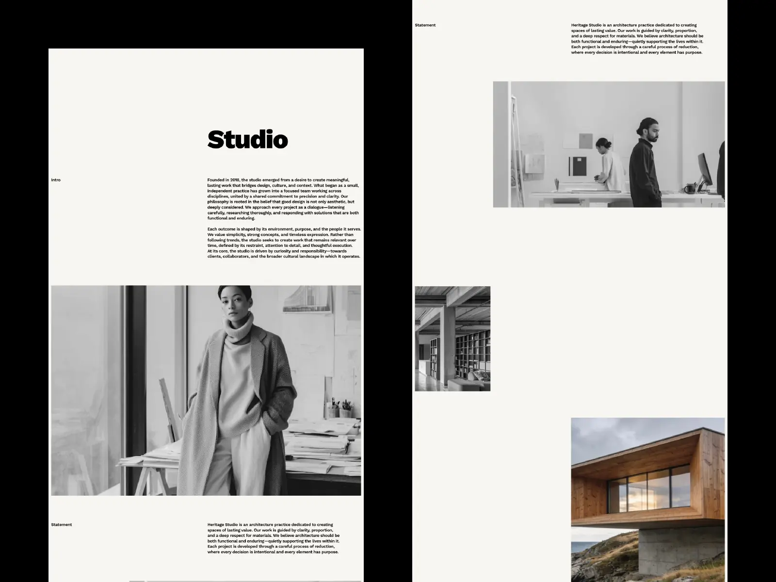 Heritage Std — Architecture Portfolio Template