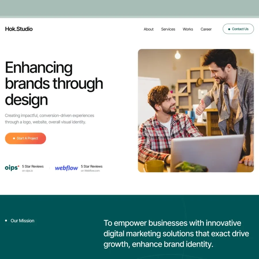 Hok Studio — Modern Agency Framer Template — Arini Studio Framer Template