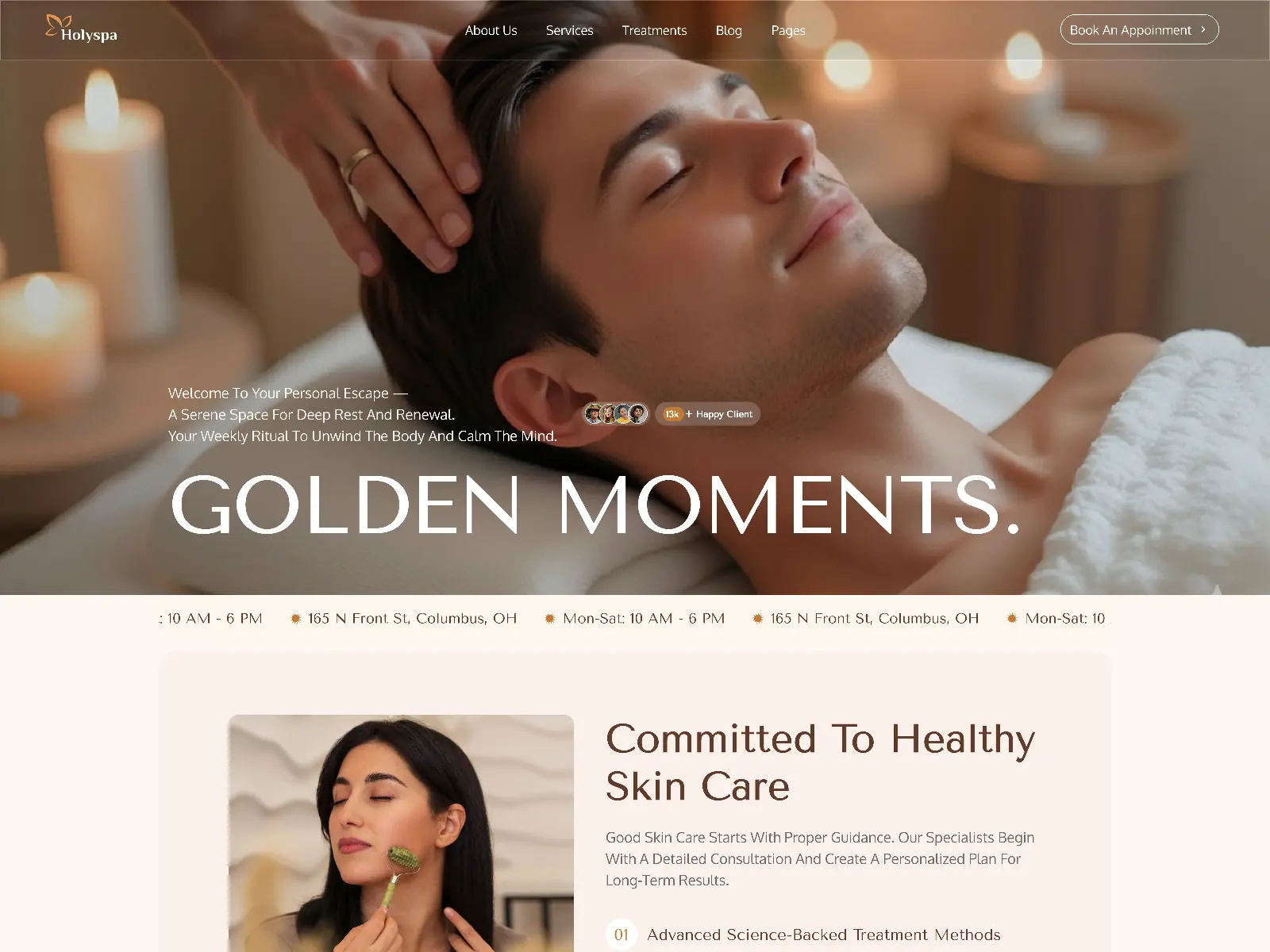 Holyspa — Skincare & Body Massage Template — Framerbucket Framer Template