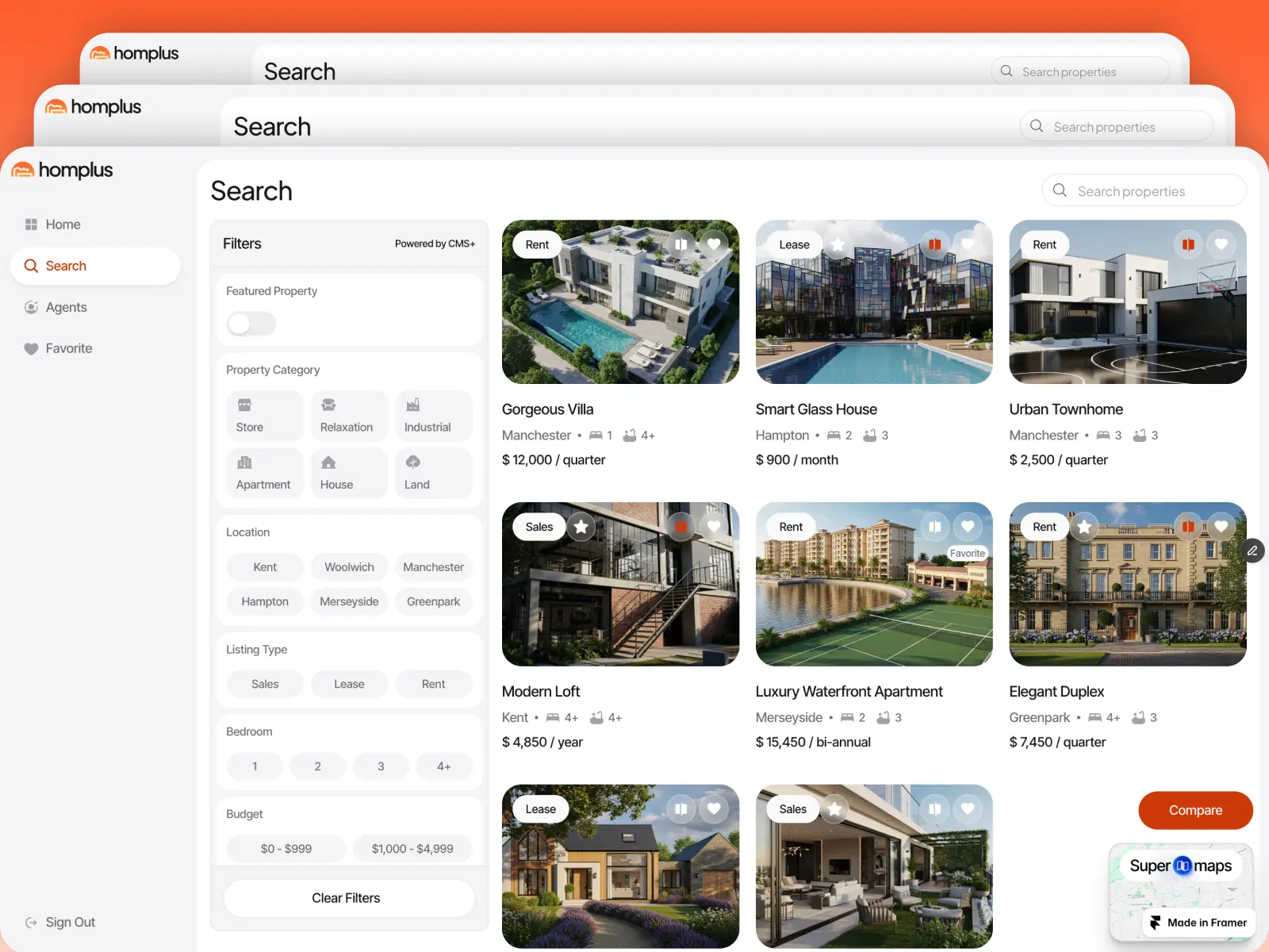 Homplus — Real Estate Template — Plaiter Framer Template