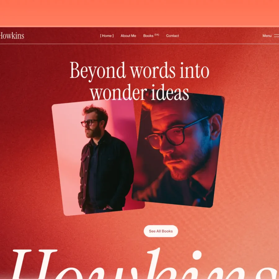 Howkins — Book Author Template — Flowfye Agency Framer Template