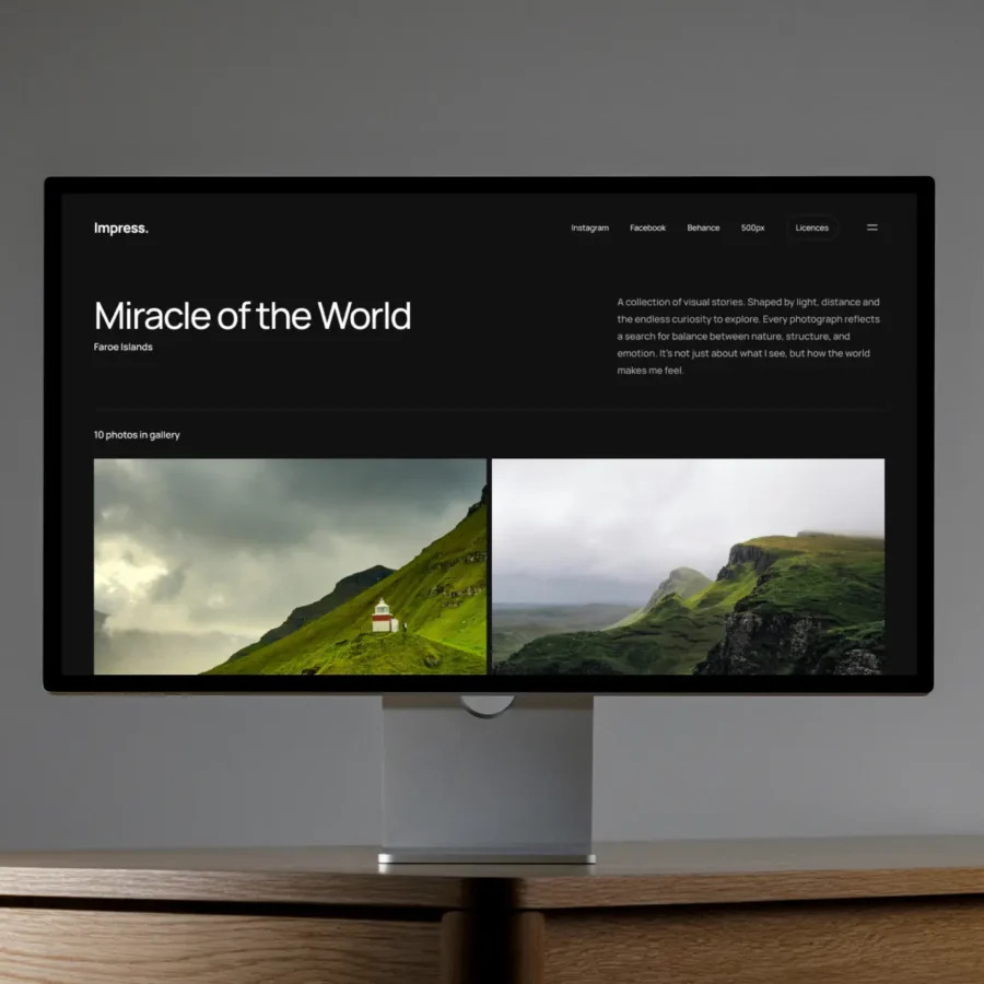 Impress — Framer Template for Photographers — FrameBakers Framer Template