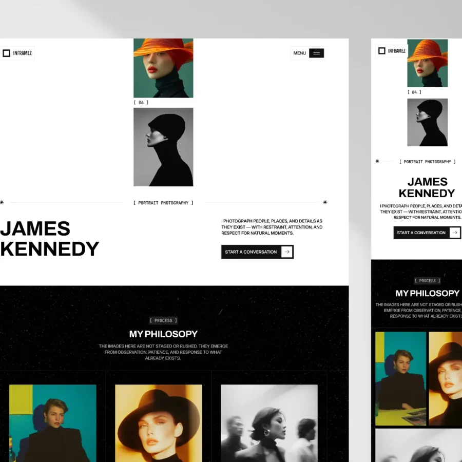 Inframez — Minimal Photography Portfolio — okafor Ikenna Framer Template