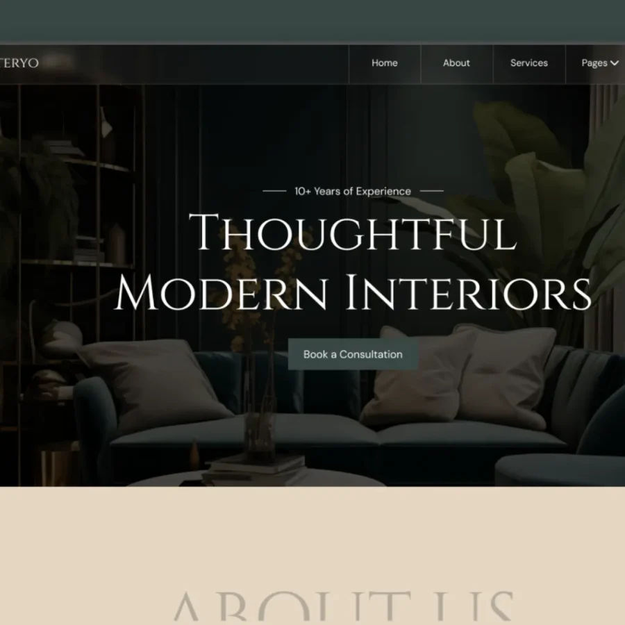 Interyo — Interior Design Framer Template — FramerDevs Framer Template
