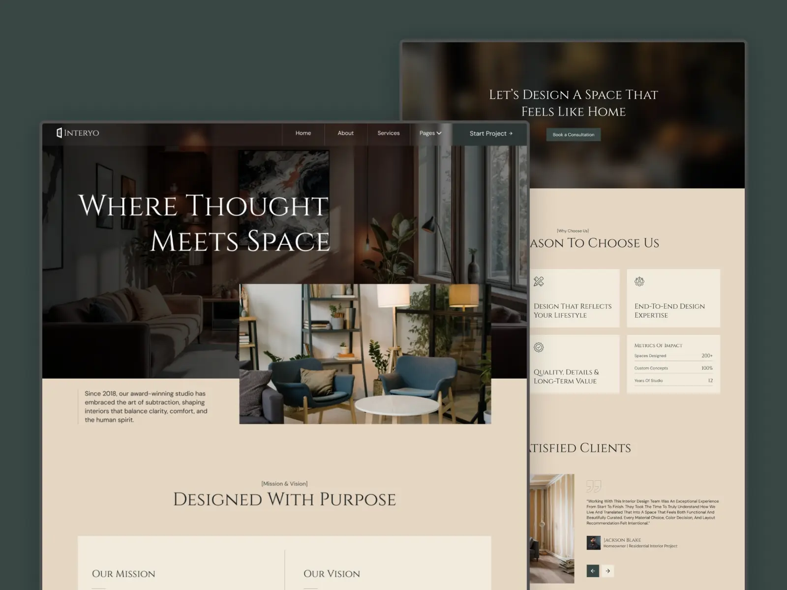 Interyo — Interior Design Framer Template