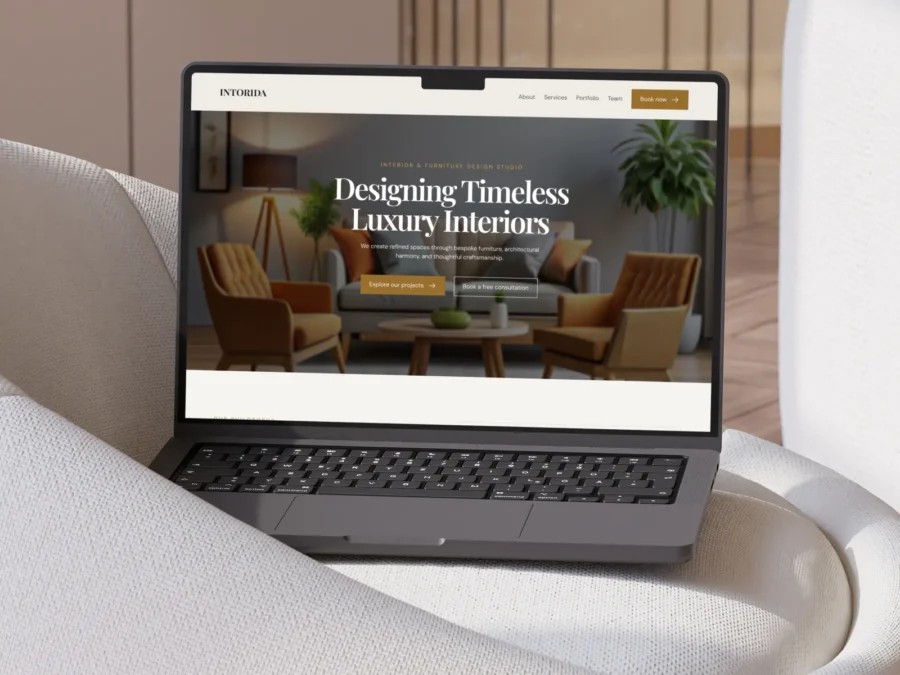 Intorida — Furniture & Interior Design — Pixcut Studio LLC Framer Template