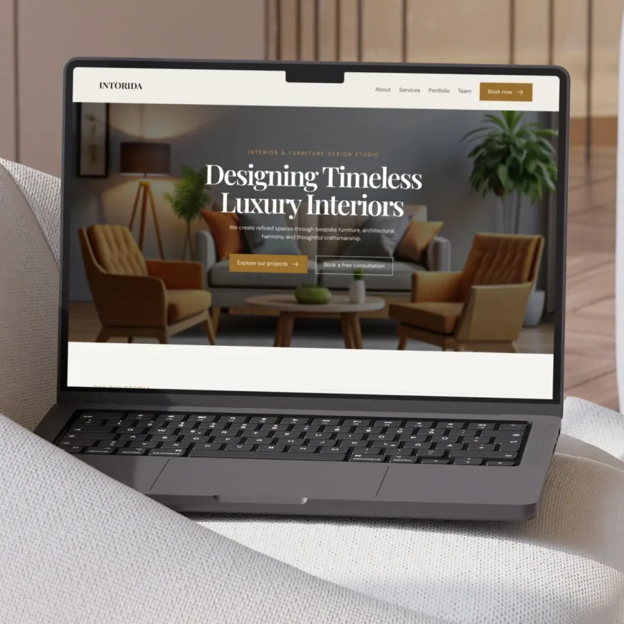 Intorida — Furniture & Interior Design — Pixcut Studio LLC Framer Template