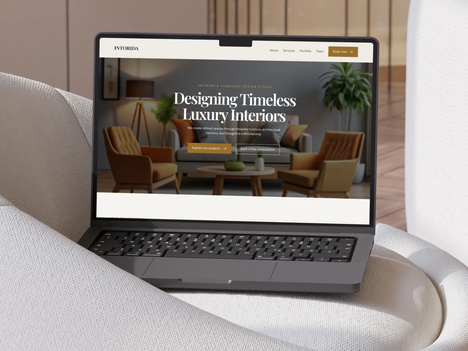 Intorida — Furniture & Interior Design — Pixcut Studio LLC Framer Template