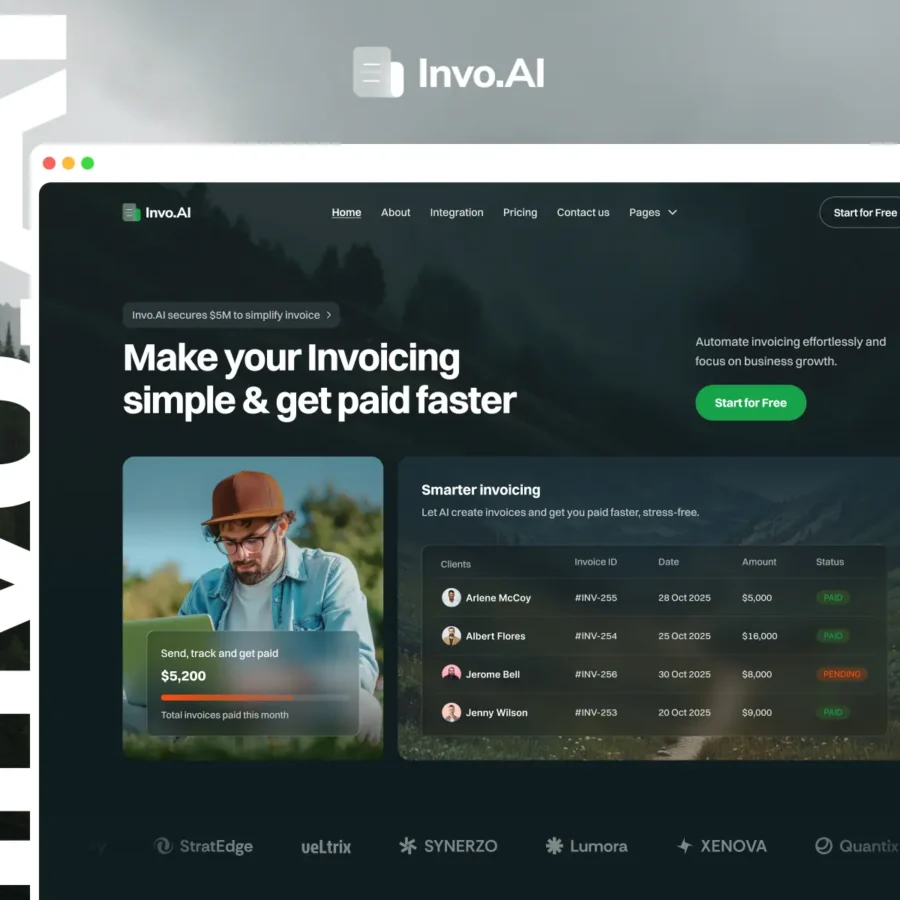 Invo — AI Invoice Generator Template — Ui Mile Framer Template