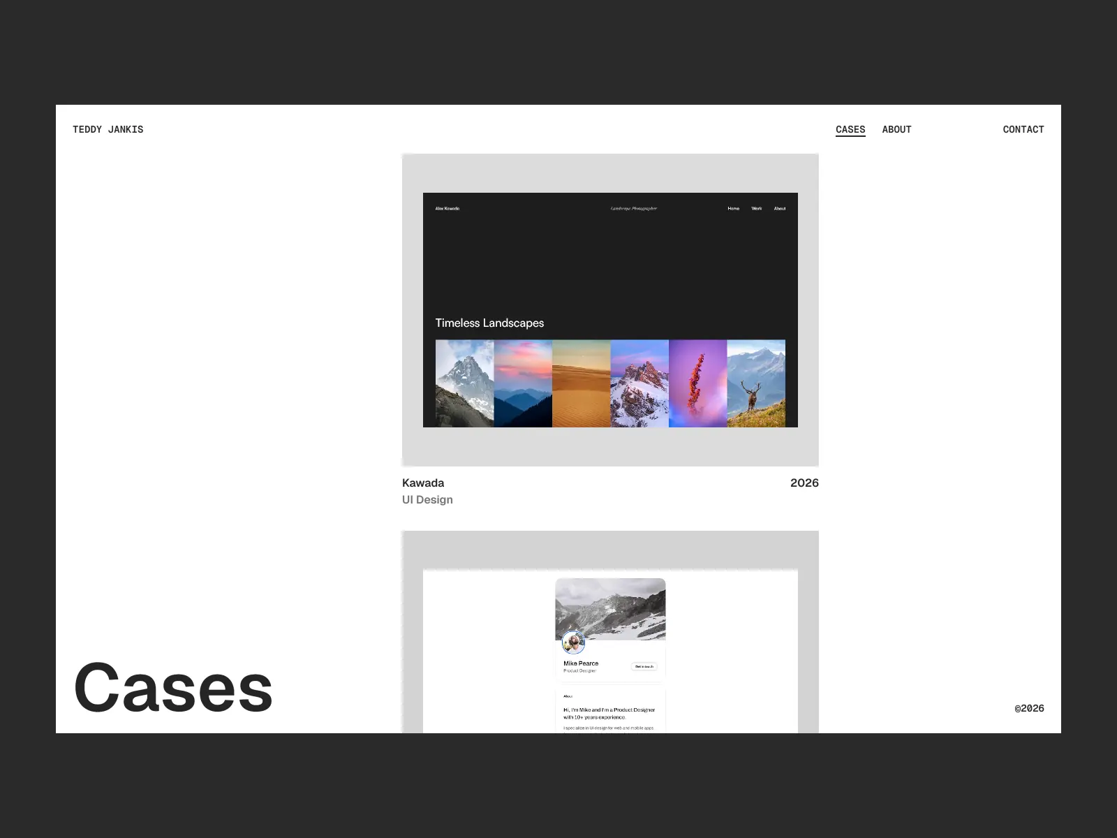 Jankis — Minimalist Portfolio Template — D14 Framer Template