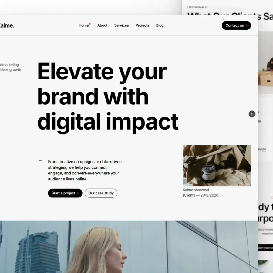Kalme — Digital Marketing Agency — Marcframe Framer Template