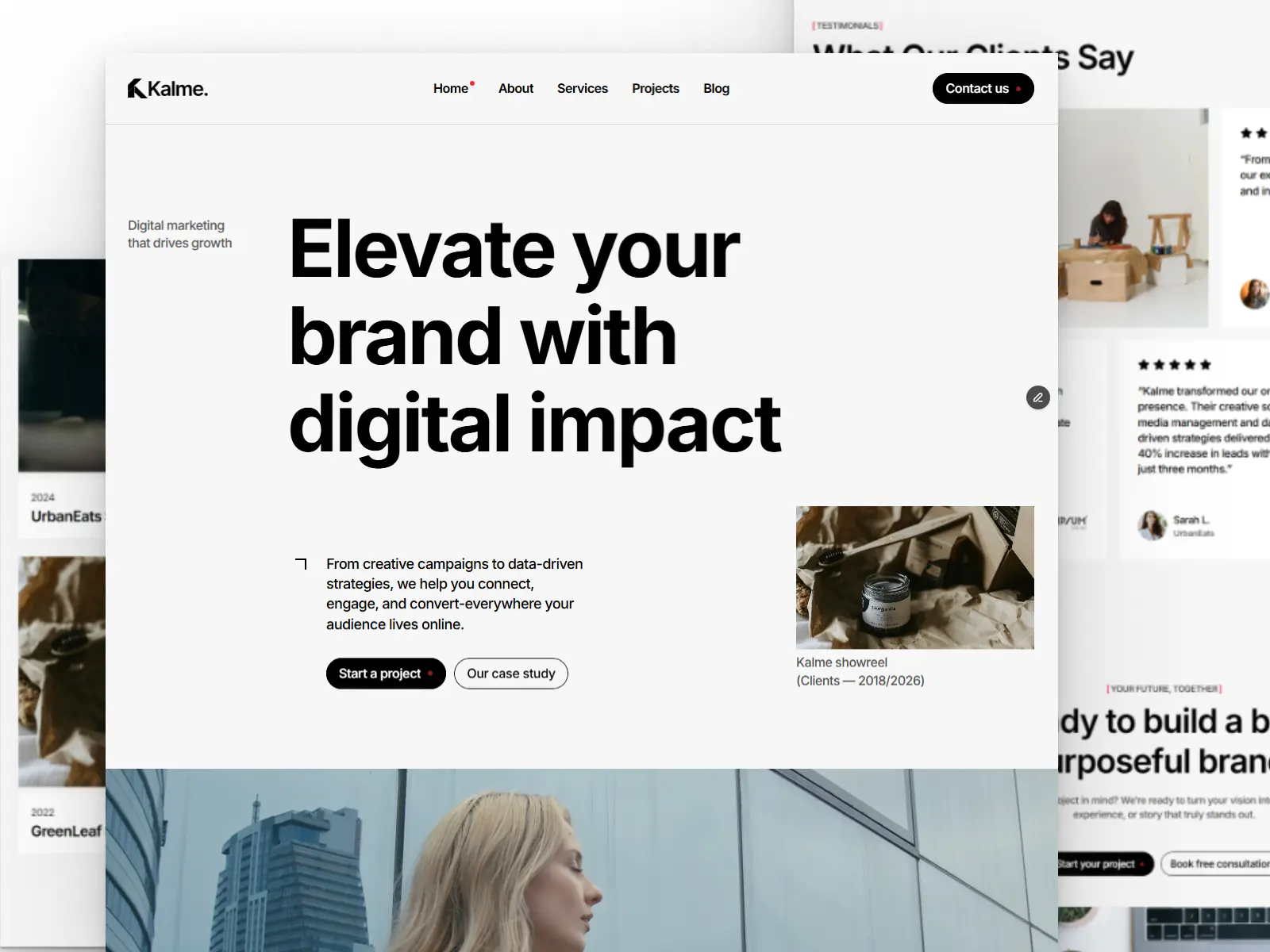 Kalme — Digital Marketing Agency — Marcframe Framer Template