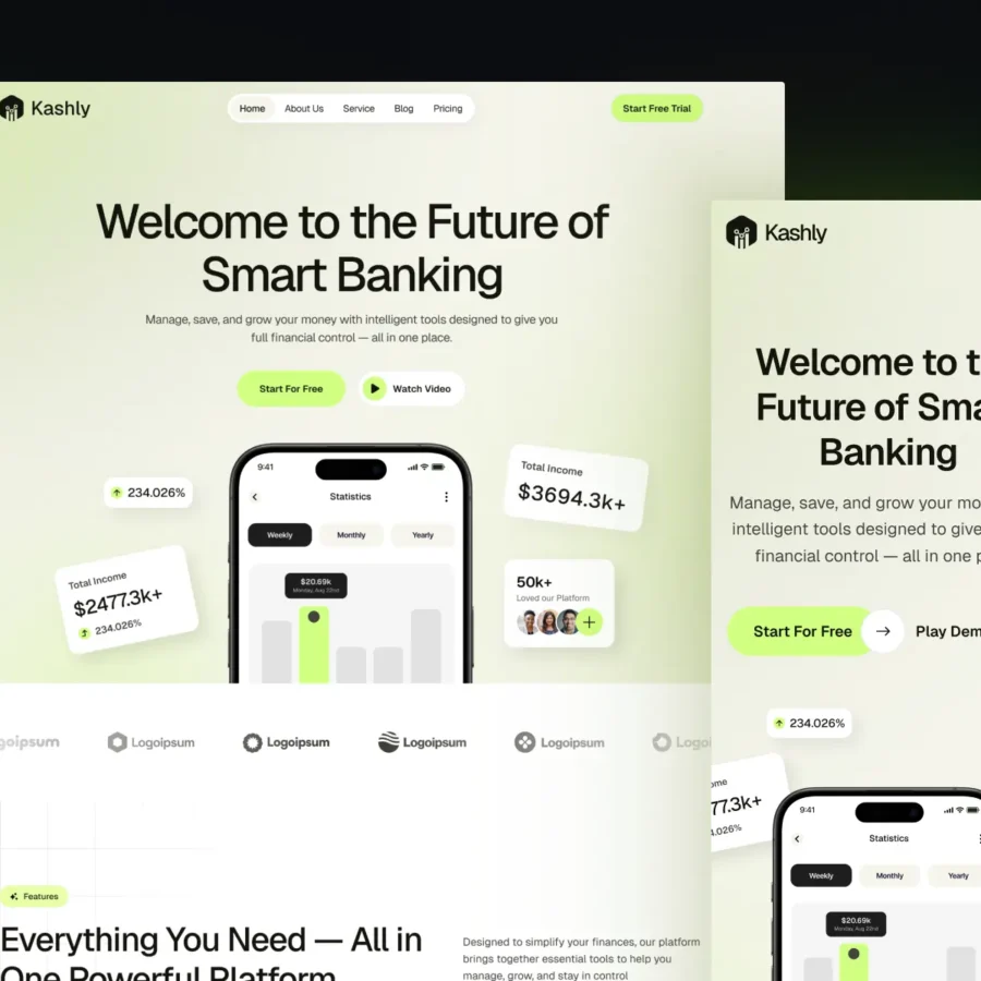 Kashly — Modern Fintech SaaS Template — Maqaw Theme Framer Template