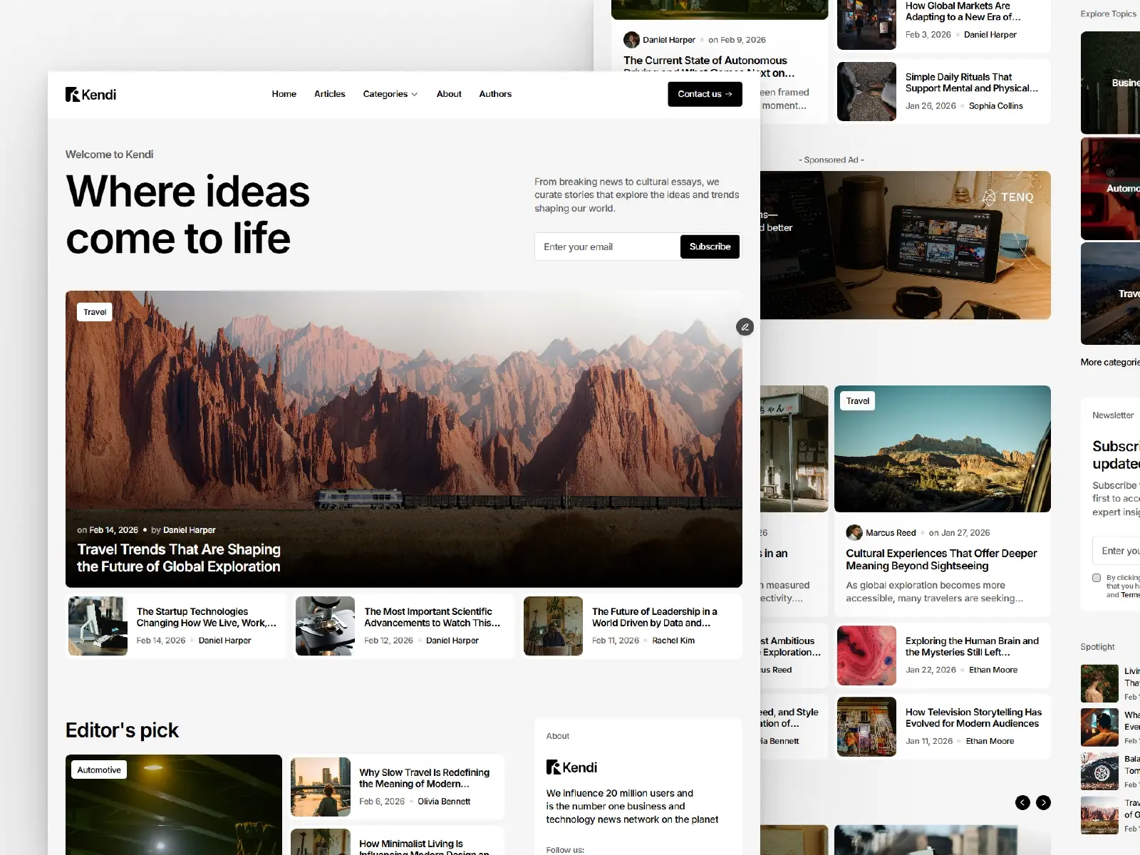 Kendi — Modern Blog and Magazine