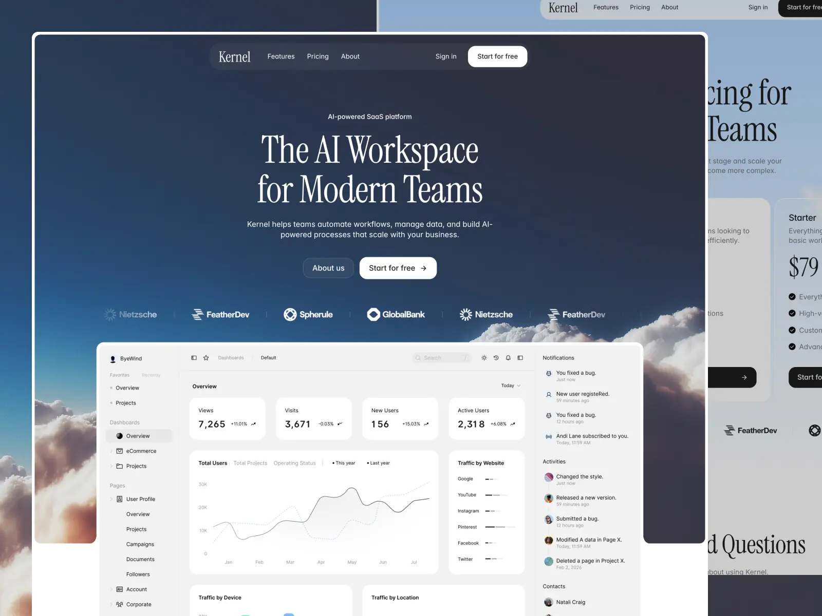 Kernel — AI SaaS Template — Wize Framer Template