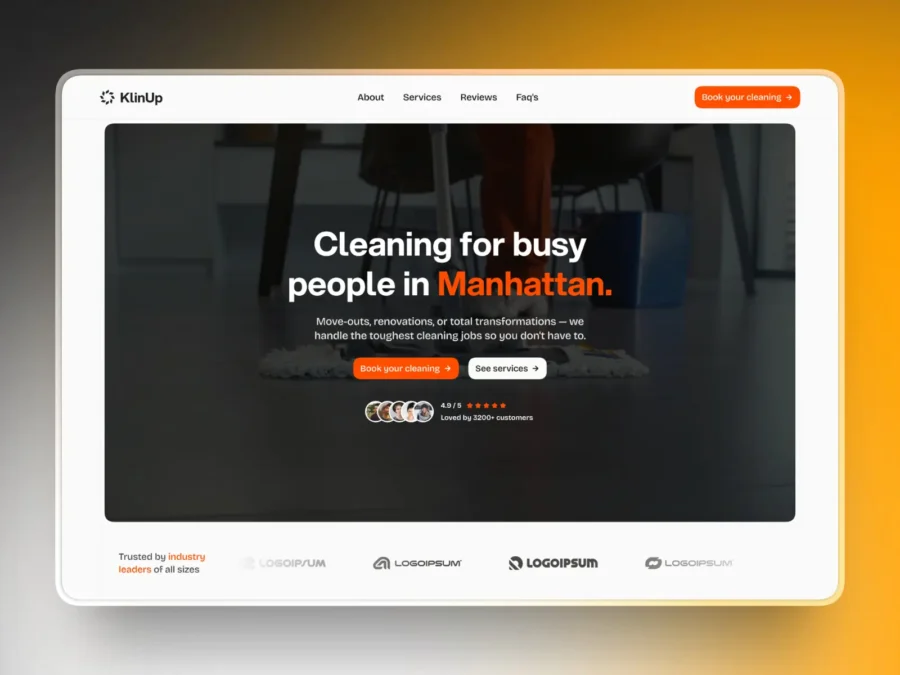 KlinUp — Cleaning Service Website Template — Md Tanweer Alam Framer Template