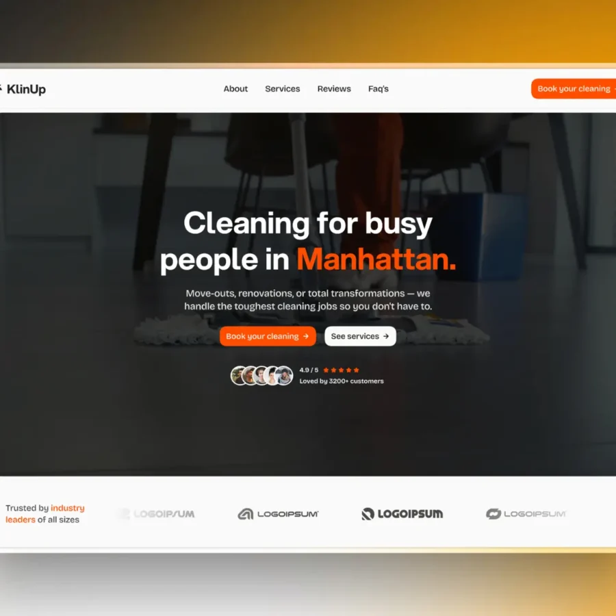 KlinUp — Cleaning Service Website Template — Md Tanweer Alam Framer Template