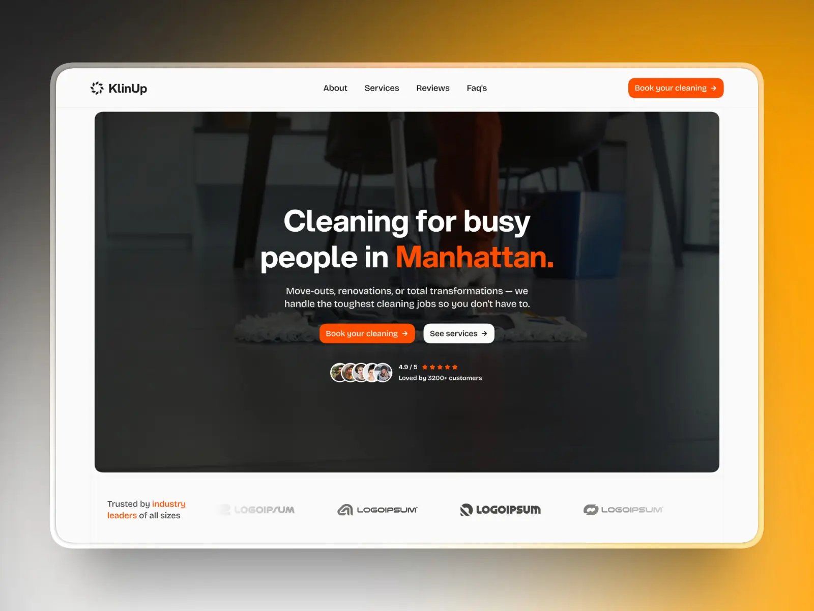 KlinUp — Cleaning Service Website Template — Md Tanweer Alam Framer Template