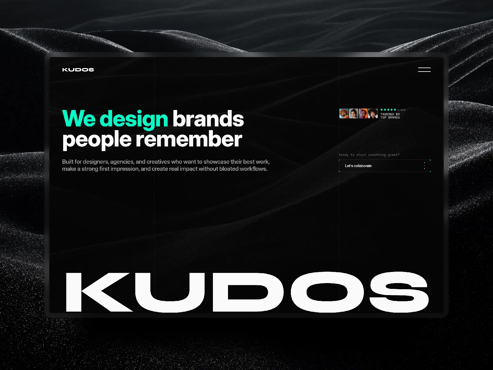Kudos — Premium Design Agency Template — Cristian Mielu Framer Template