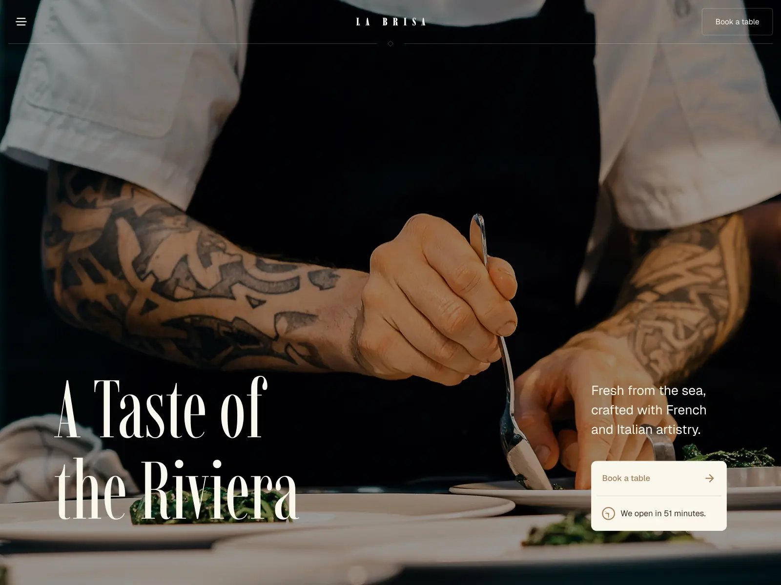La Brisa — Premium Restaurant & Café Template — Art4web Framer Template