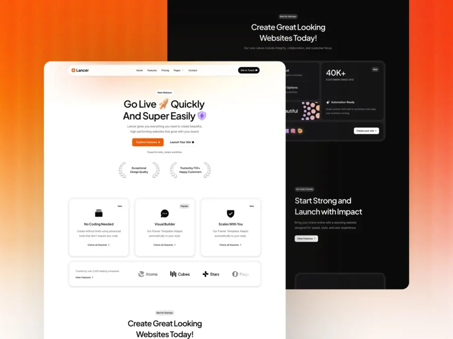 Lancer — Startup & SaaS Framer Template — pixfort Framer Template