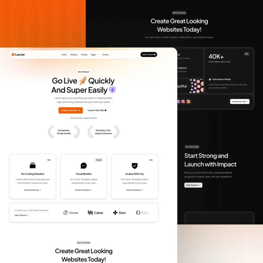 Lancer — Startup & SaaS Framer Template — pixfort Framer Template