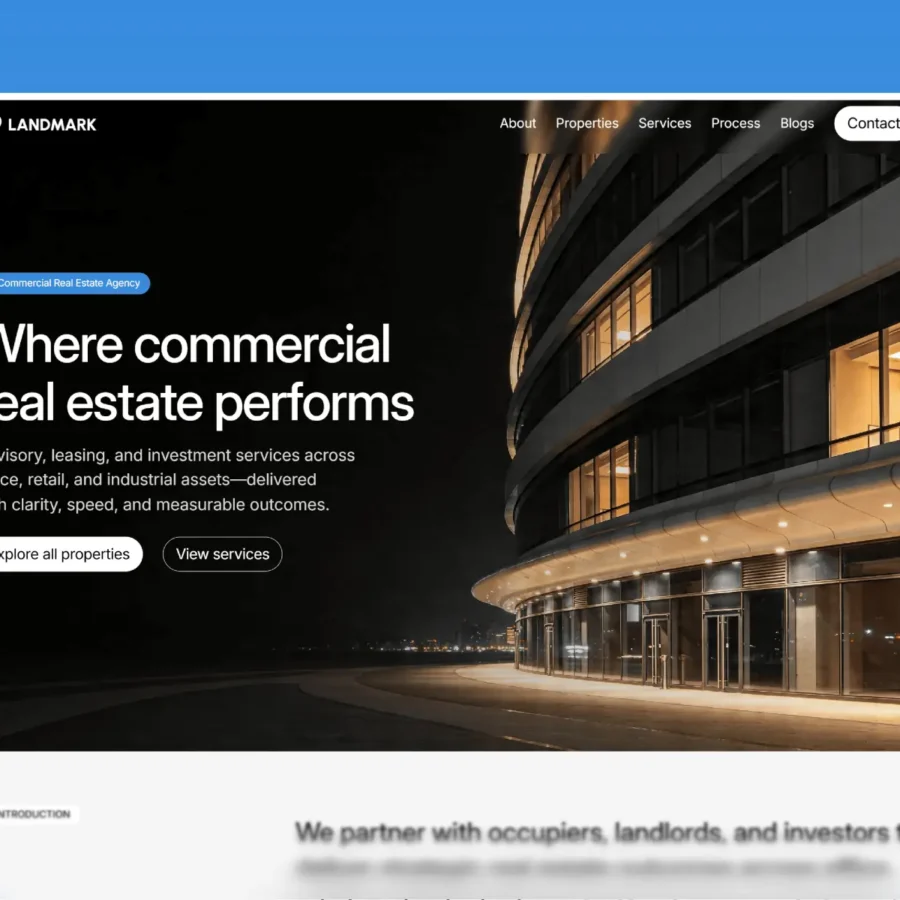 Landmark — Commercial Real Estate Template — Dhileep Kumar S Framer Template