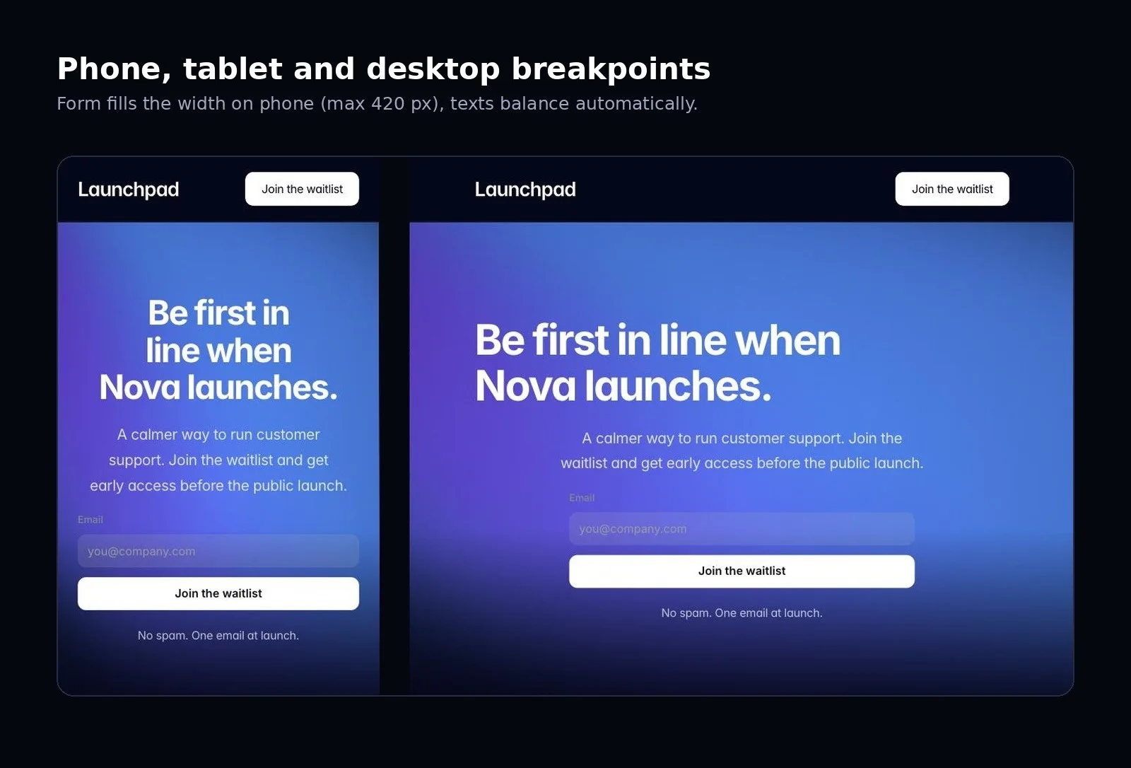 Launchpad — Free Waitlist Page with WebGL Hero — Framer Template