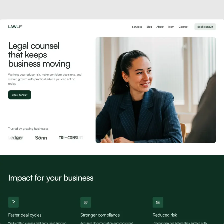 Lawli — Legal Template — Sanna Granqvist Framer Template