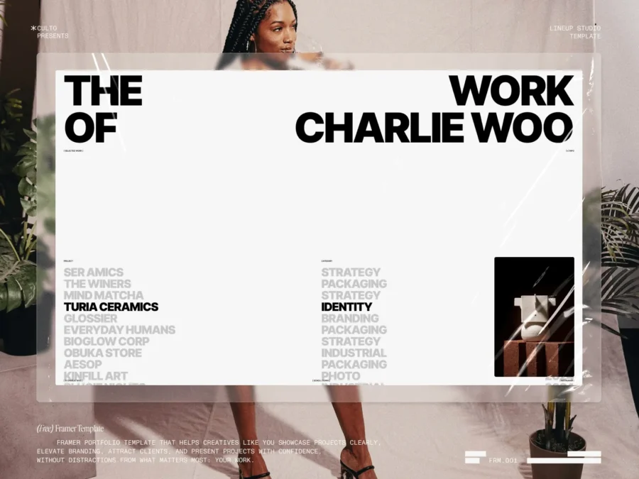 Lineup Std. — Framer Portfolio for Creatives — Nkd Studio Framer Template