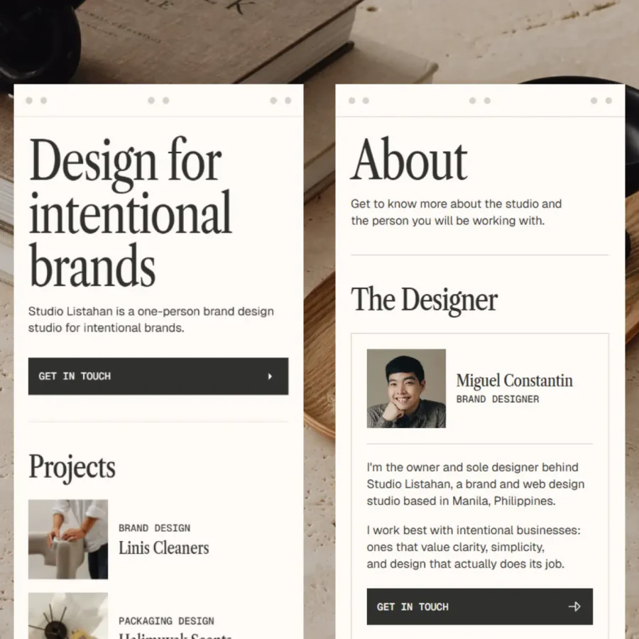 Listahan — Portfolio Template — Create with Constantin Framer Template
