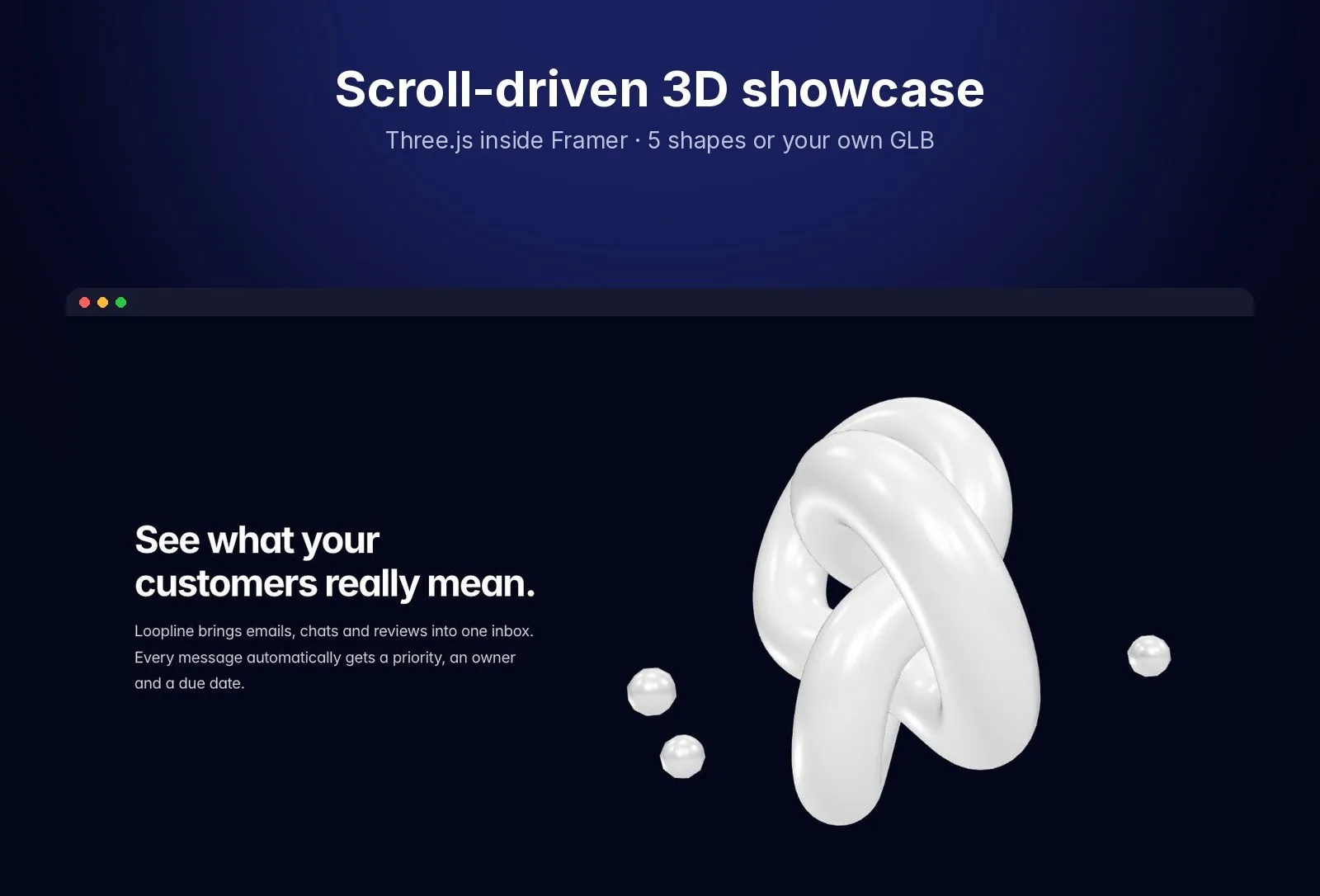 Loopline — SaaS Landing Page with WebGL Hero — Framer Template