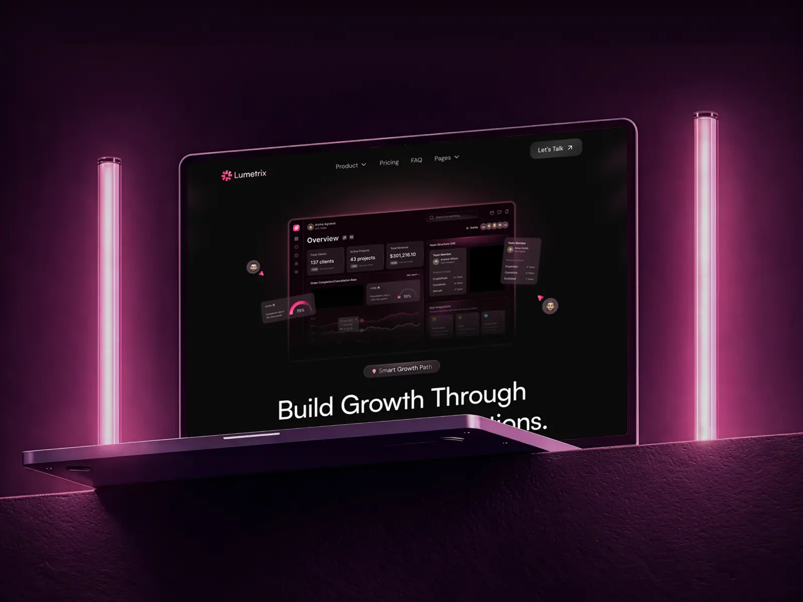 Lumetrix — Free SaaS & Agency Landing Page — Temstax Studio Framer Template