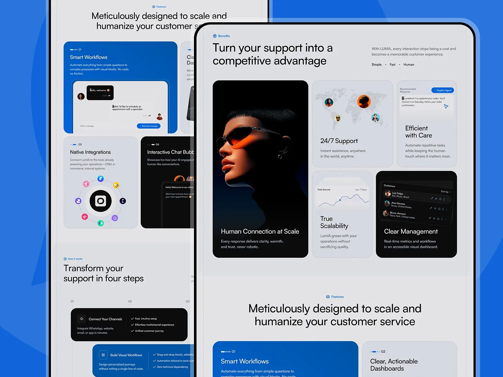 LumIA — An agent landing page for messages