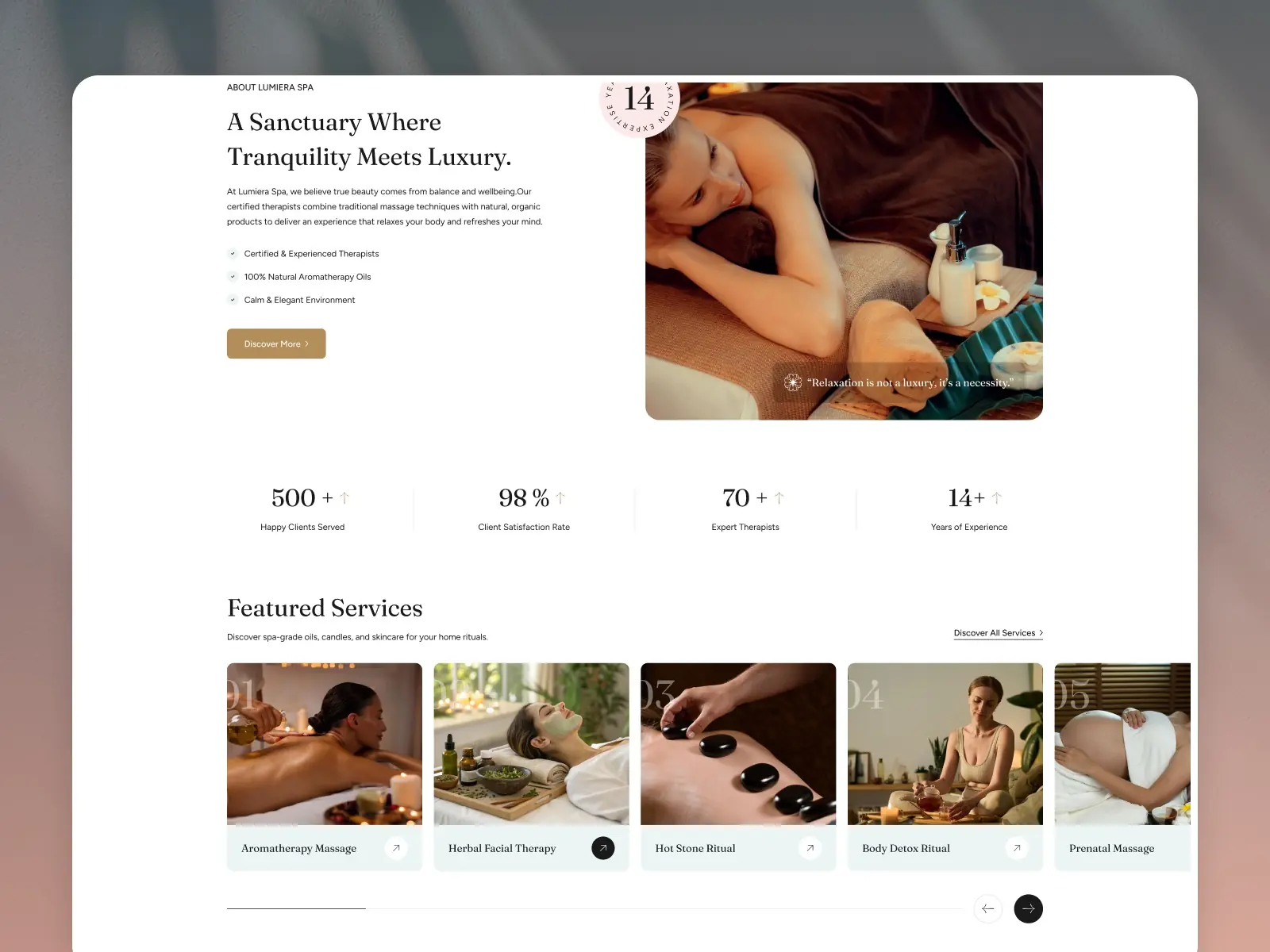 Lumiera — Beauty Salon & Spa Framer Template