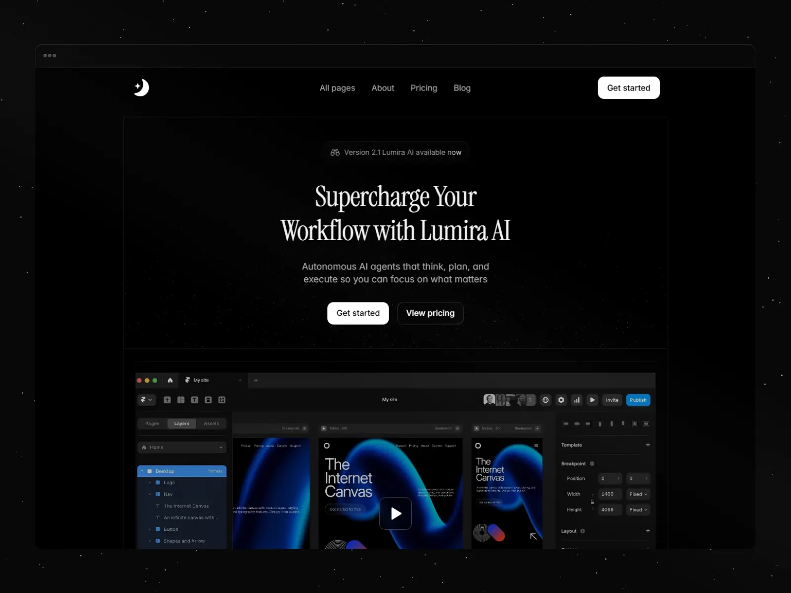 Lumira — A Premium Template for AI Startups — Alberto Horbaci Framer Template