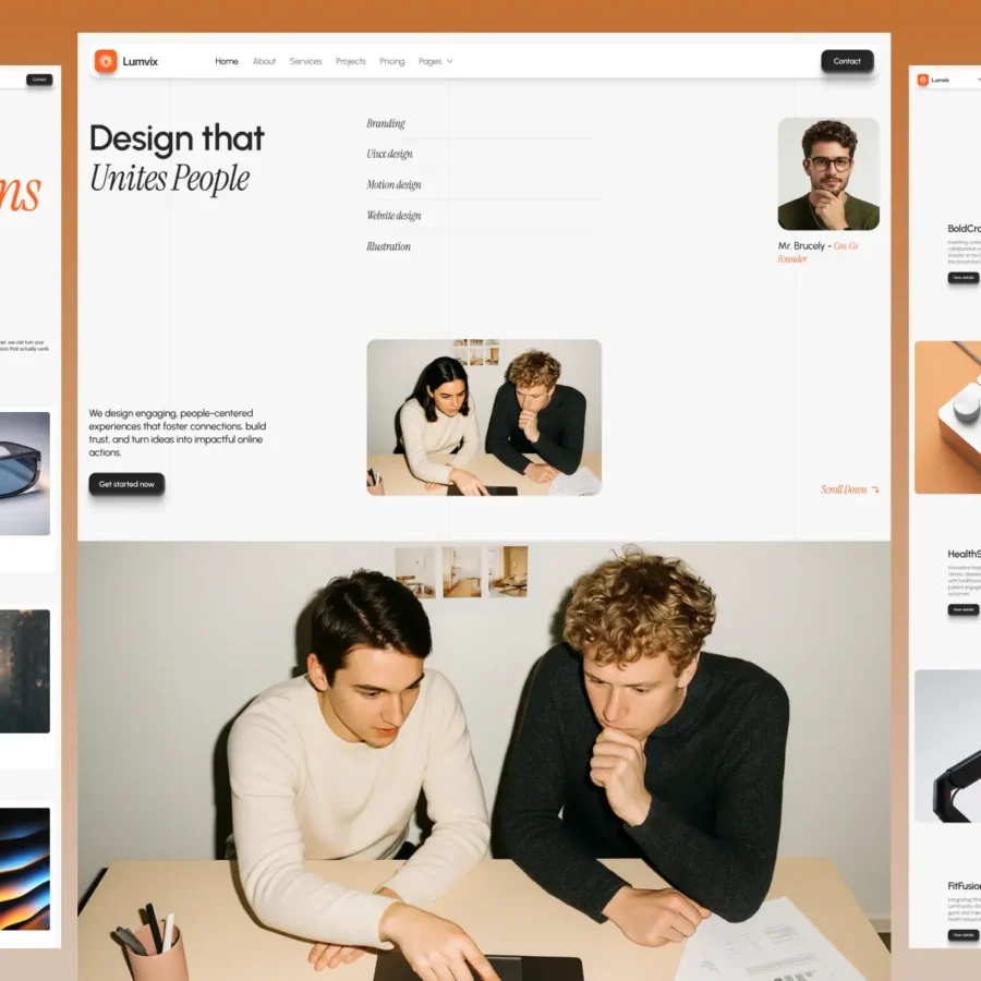 Lumvix — Minimal Creative Agency Theme — Design Monks Framer Template