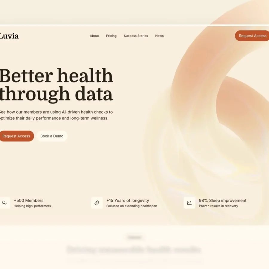 Luvia — Health-Tech & Longevity Template — Shaigexp Framer Template