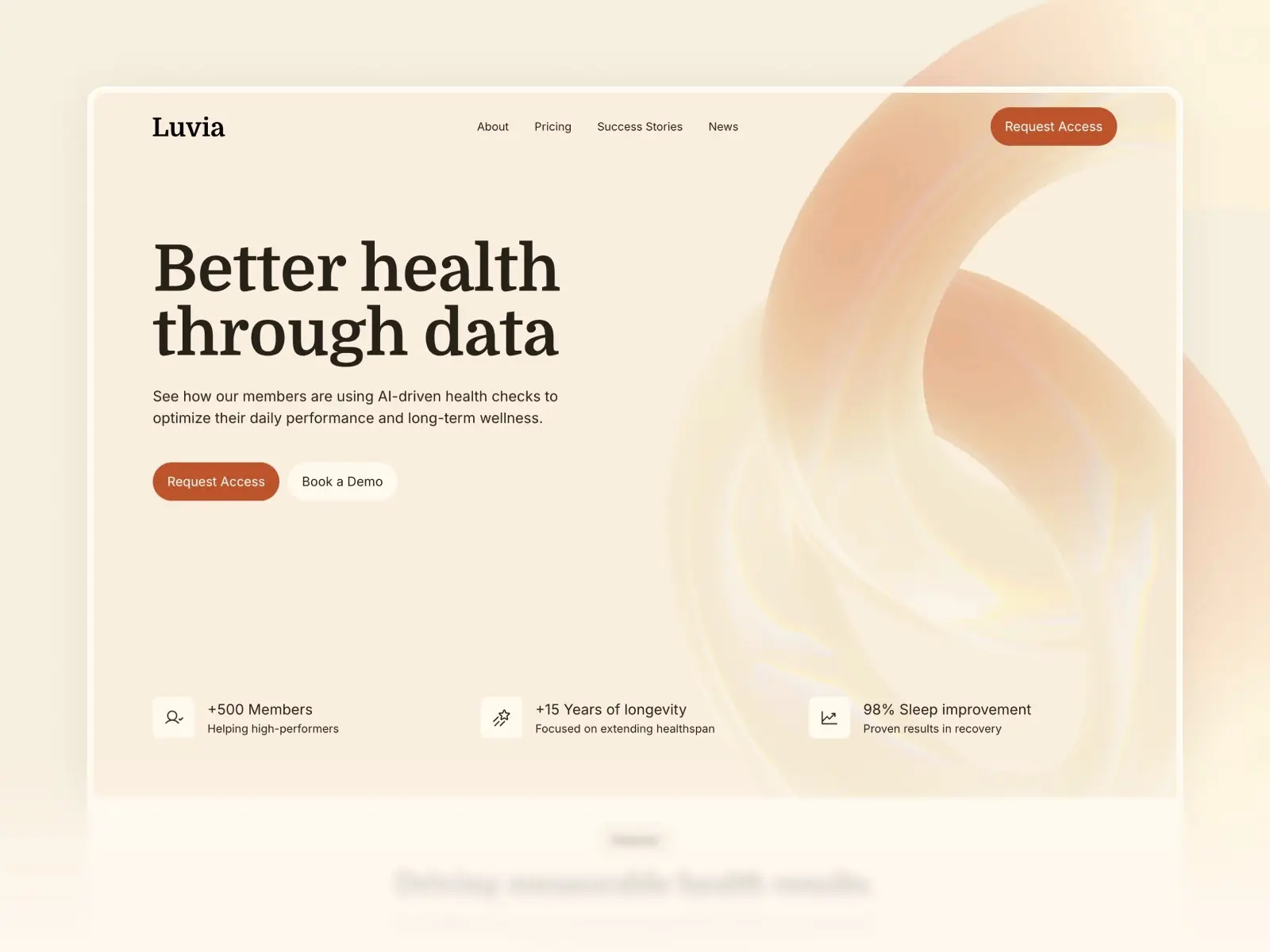 Luvia — Health-Tech & Longevity Template — Shaigexp Framer Template