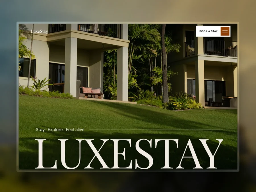 LuxeStay — A premium hotel & resort template — UX Ridham Framer Template