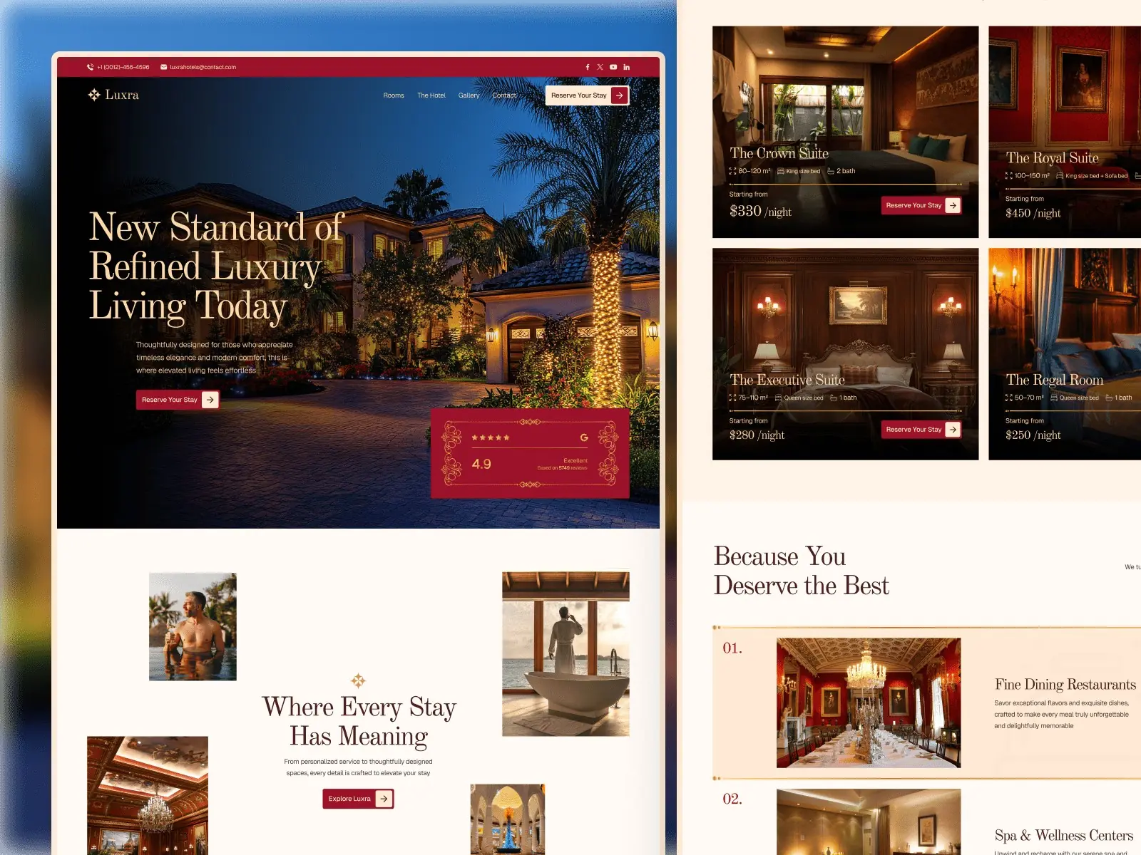 Hotexra — Luxury Hotel Website — Framerbite Framer Template